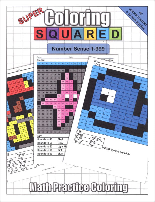 Super Coloring Squared: Number Sense 1-999