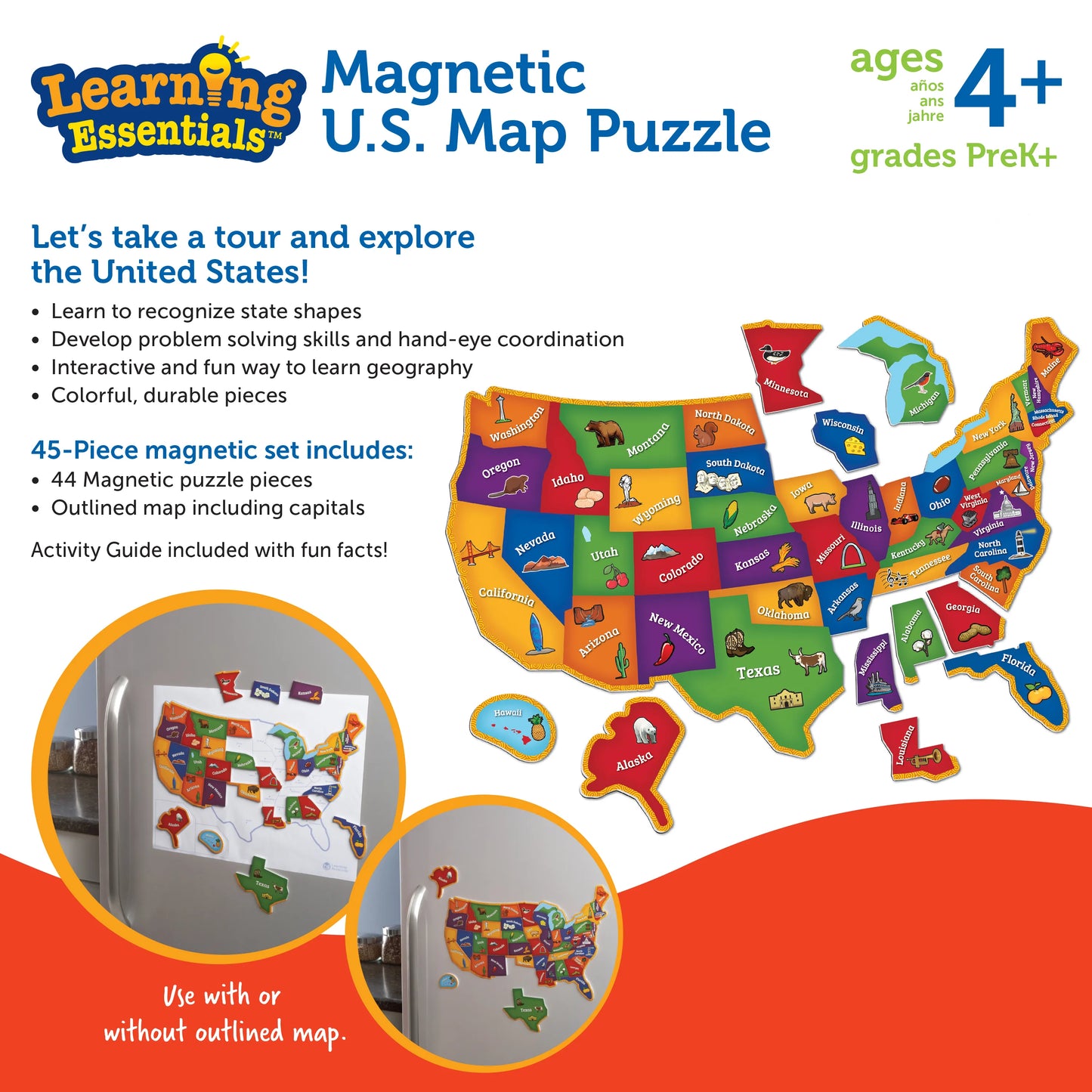 Magnetic U.S. Map Puzzle