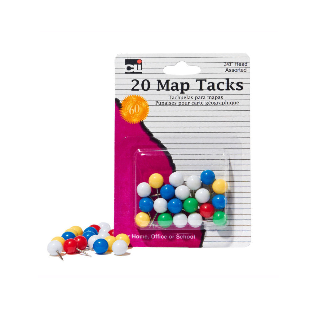 Map Tacks, 3/8" Head