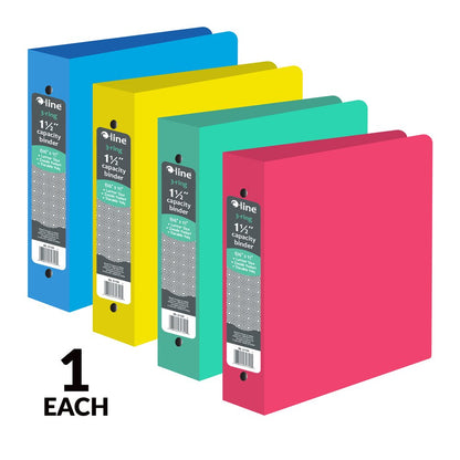 8-1/2" x 11" Assorted 1-1/2 Inch 3-Ring Poly Binder - Each