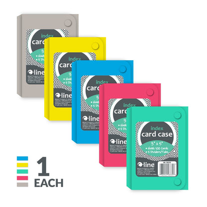 3" x 5" Assorted Poly Index Card Case - Each