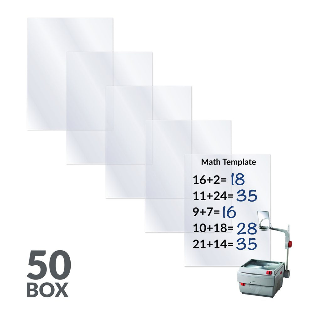 8-1/ 2" x 11" Clear Plain Paper Copier Transparency Film, 50/BX