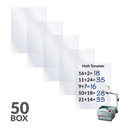 8-1/ 2" x 11" Clear Plain Paper Copier Transparency Film, 50/BX