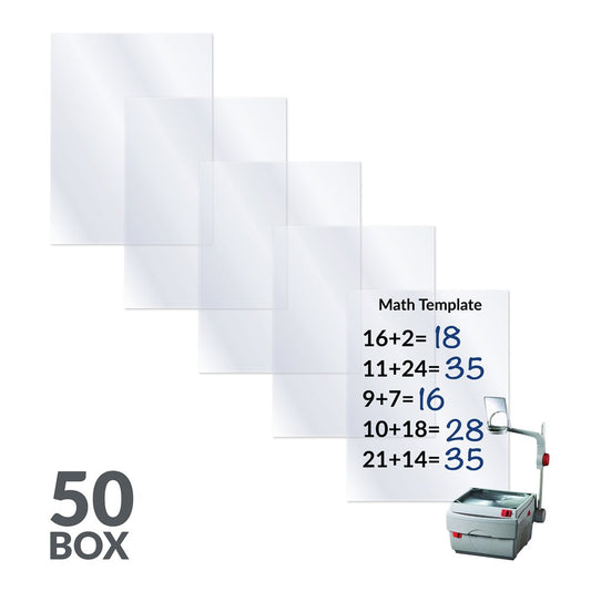 8-1/ 2" x 11" Clear Plain Paper Copier Transparency Film, 50/BX