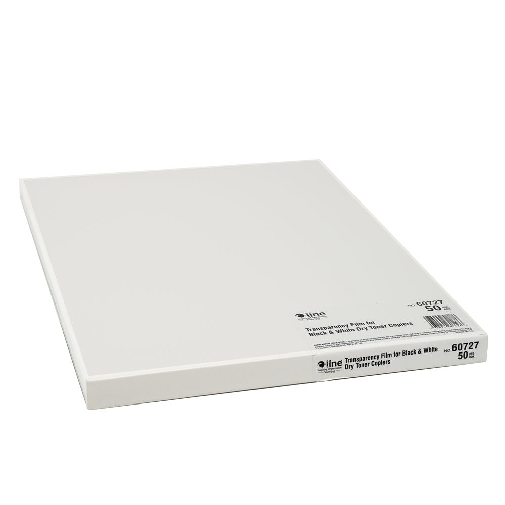 8-1/ 2" x 11" Clear Plain Paper Copier Transparency Film, 50/BX