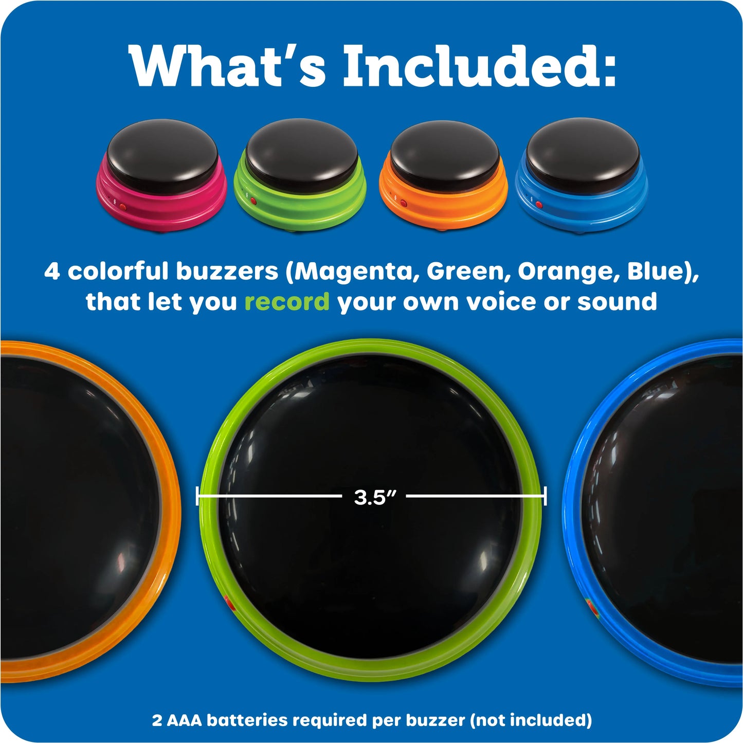 Recordable Answer Buzzers, Set of 4