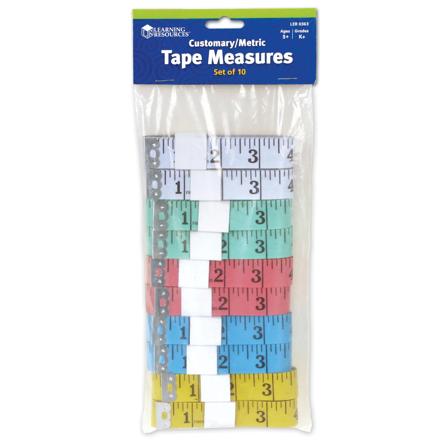 Customary/Metric Tape Measures, Set of 10