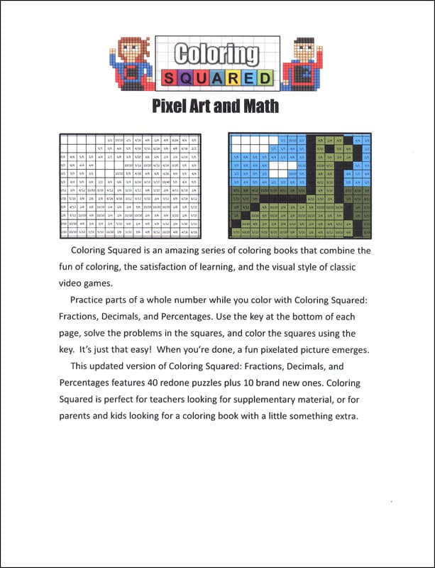 Super Coloring Squared Fract./Decimals/Perc. Rev
