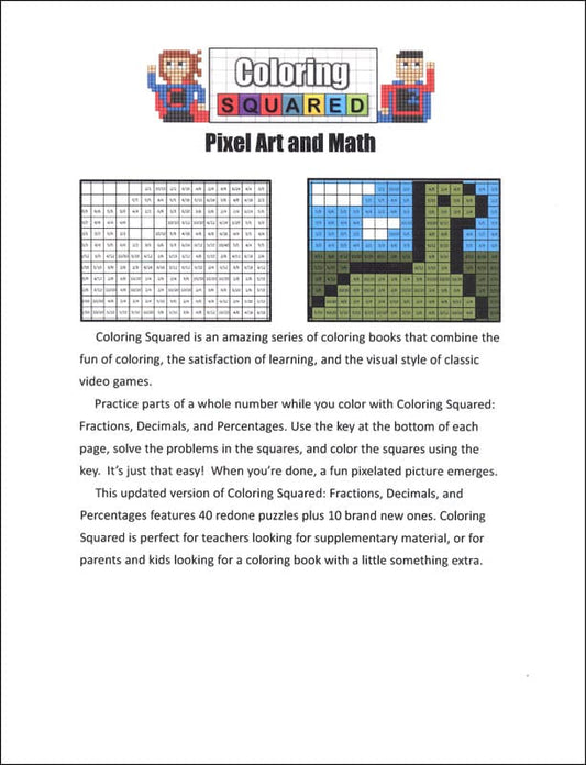 Super Coloring Squared Fract./Decimals/Perc. Rev