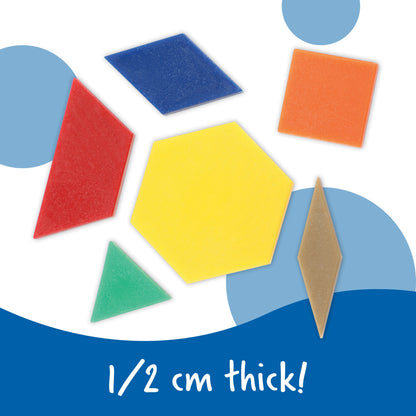 Plastic Pattern Blocks - 0.5 cm, Set of 250