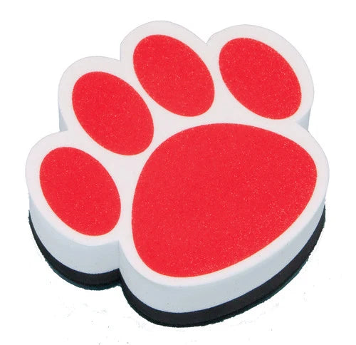 Magnetic Whiteboard Eraser, Red Paw
