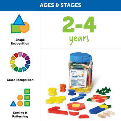 Wooden Pattern Blocks - 1 cm, Set of 250