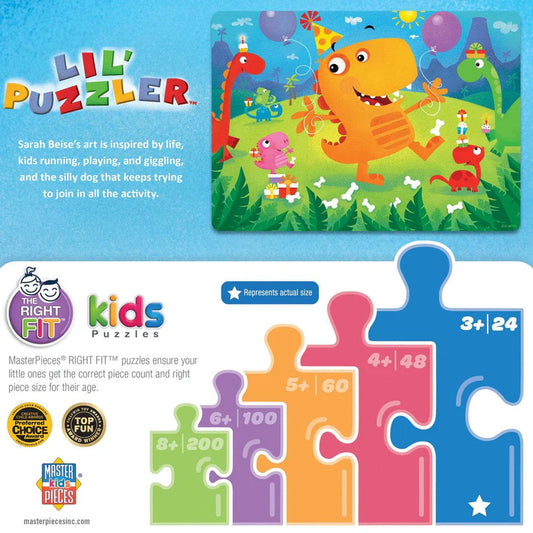 Lil Puzzler - Dino Party 24 Piece Jigsaw Puzzle