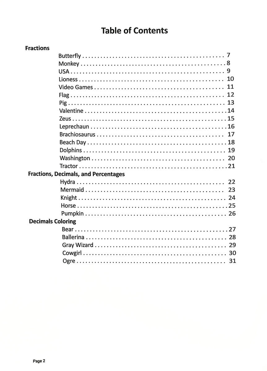 Super Coloring Squared Fract./Decimals/Perc. Rev