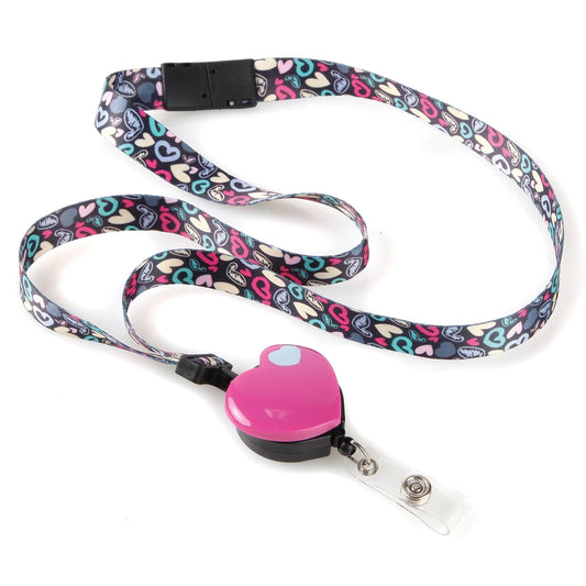 Heartthrob Ribbon Lanyard with Detachable Badge Reel