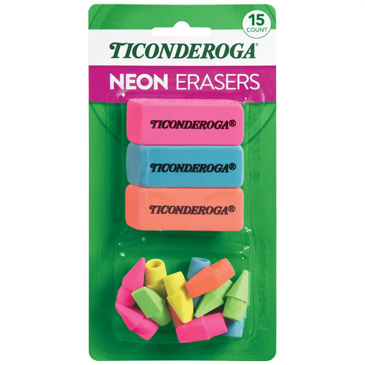 Ticonderoga Neon Pencil Erasers & Wedges