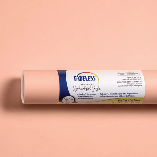 Schoolgirl Style Bulletin Board Paper, Coral Sugar, 47.25" x 50', 1 Roll