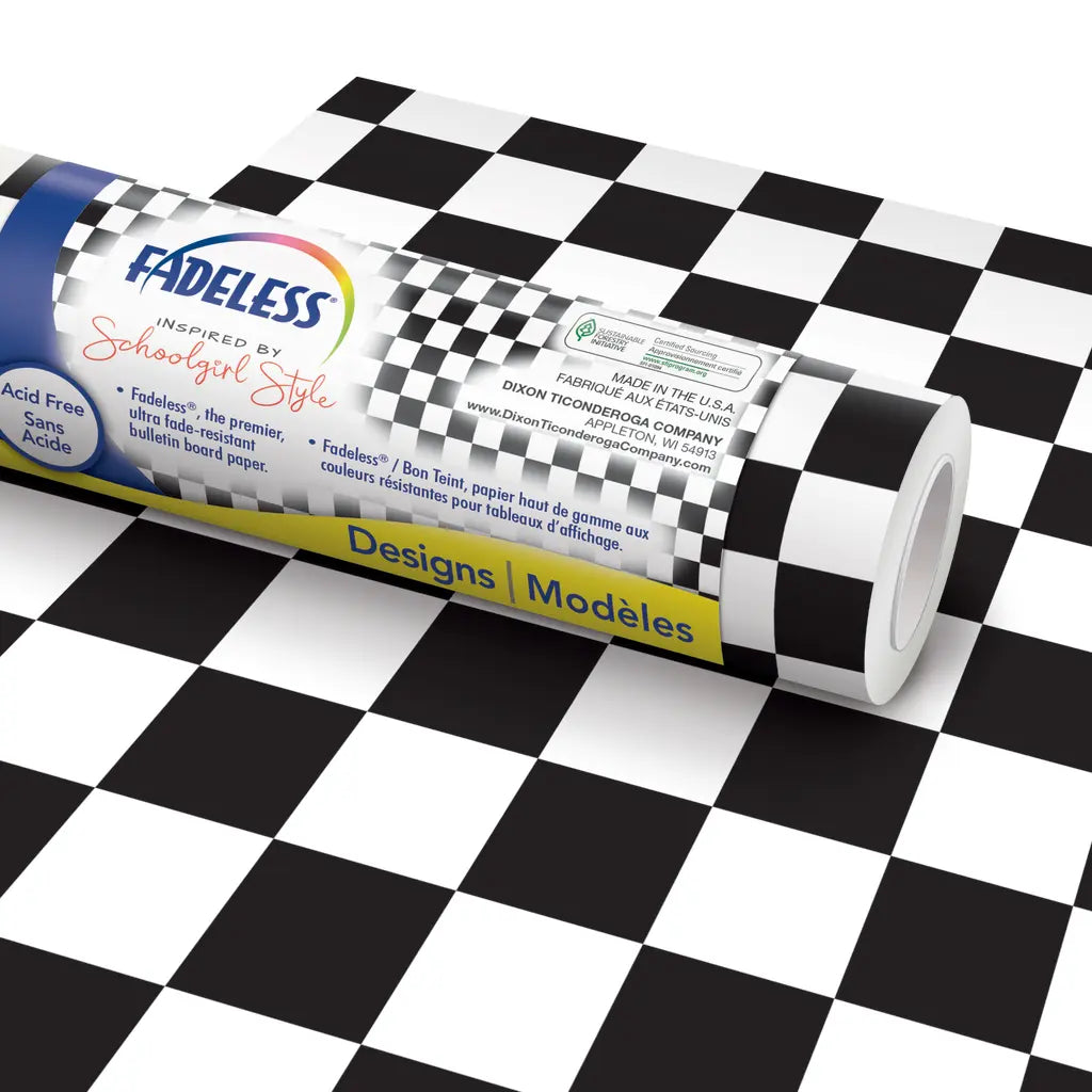 Schoolgirl Style Bulletin Board Paper, Retro Hopscotch, 47.25" x 50', 1 Roll