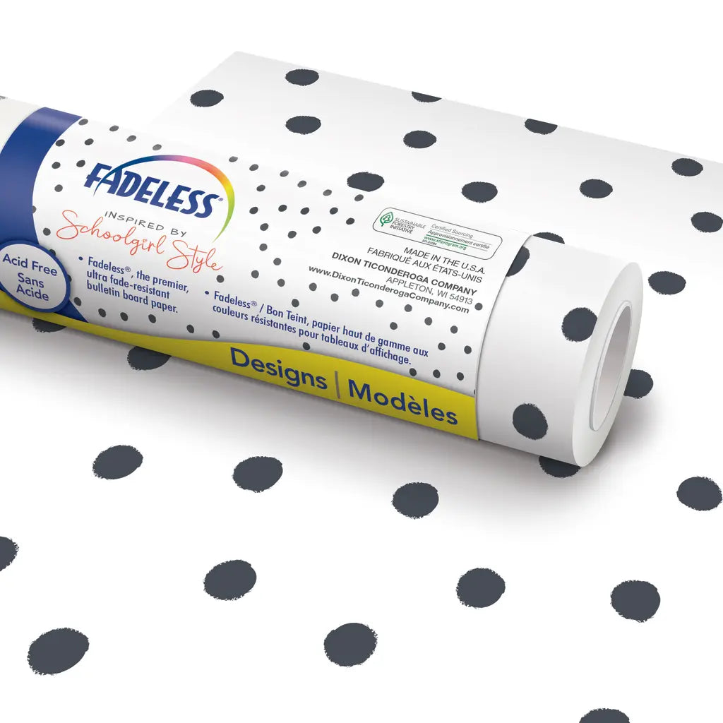 Schoolgirl Style Bulletin Board Paper, BFF Painted Dot, 47.25" x 50', 1 Roll