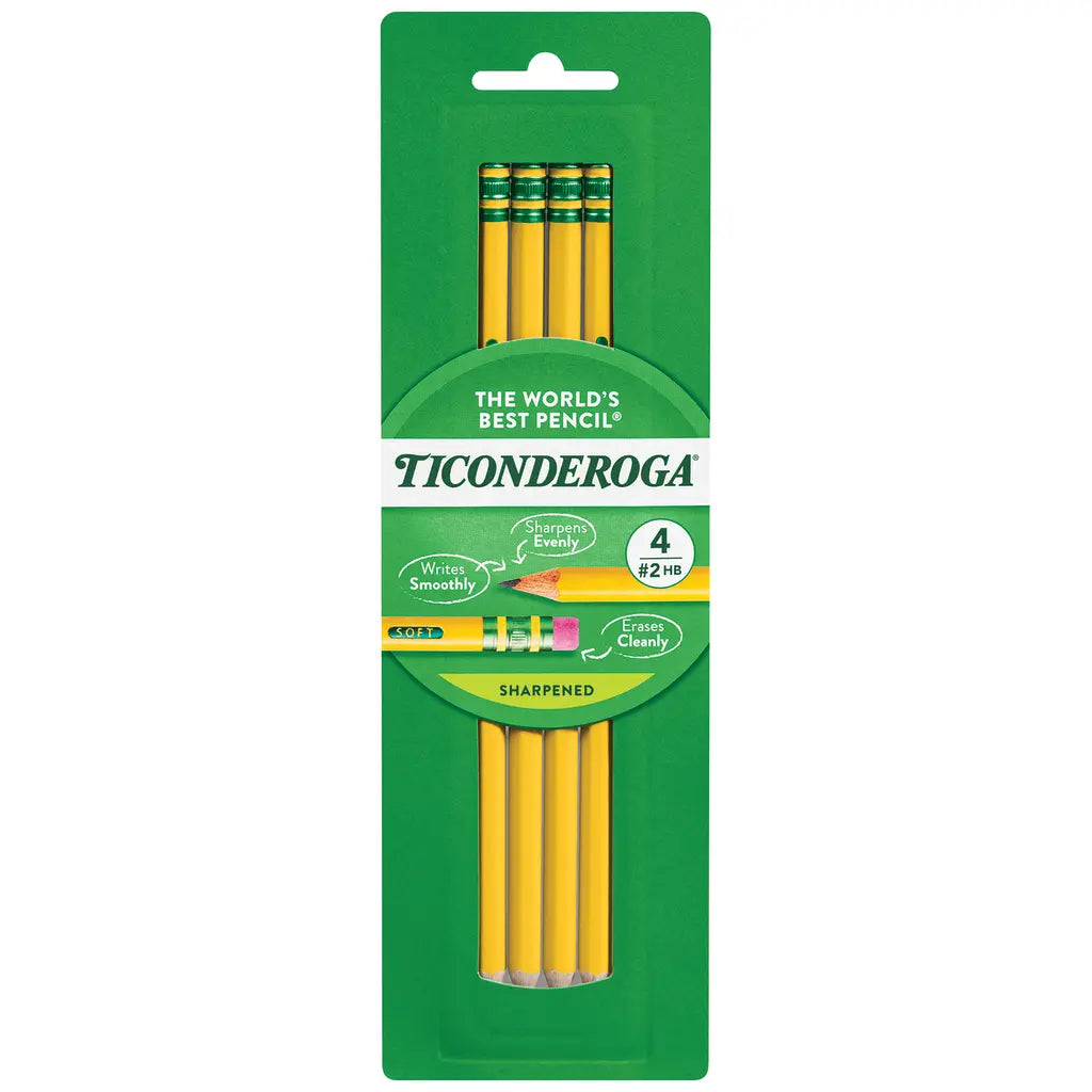 Ticonderoga Pencils #2 4pack Carded