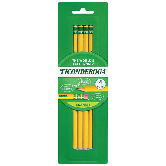 Ticonderoga Pencils #2 4pack Carded