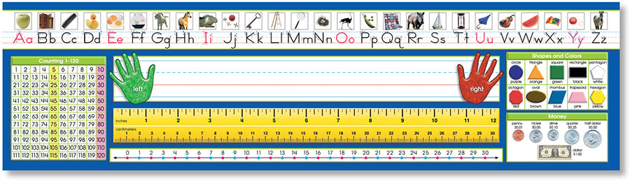 Traditional Manuscript Counting 1-120 Desk Plates