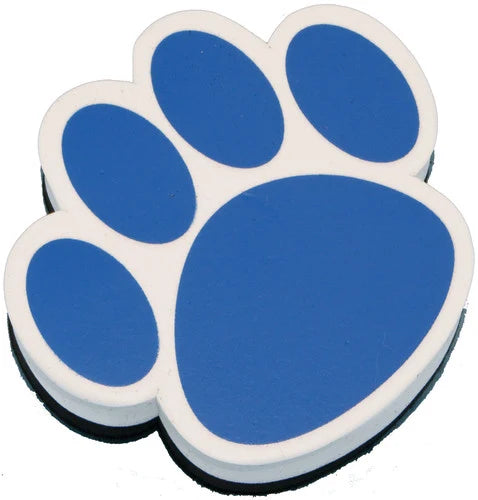 Magnetic Whiteboard Eraser, Blue Paw