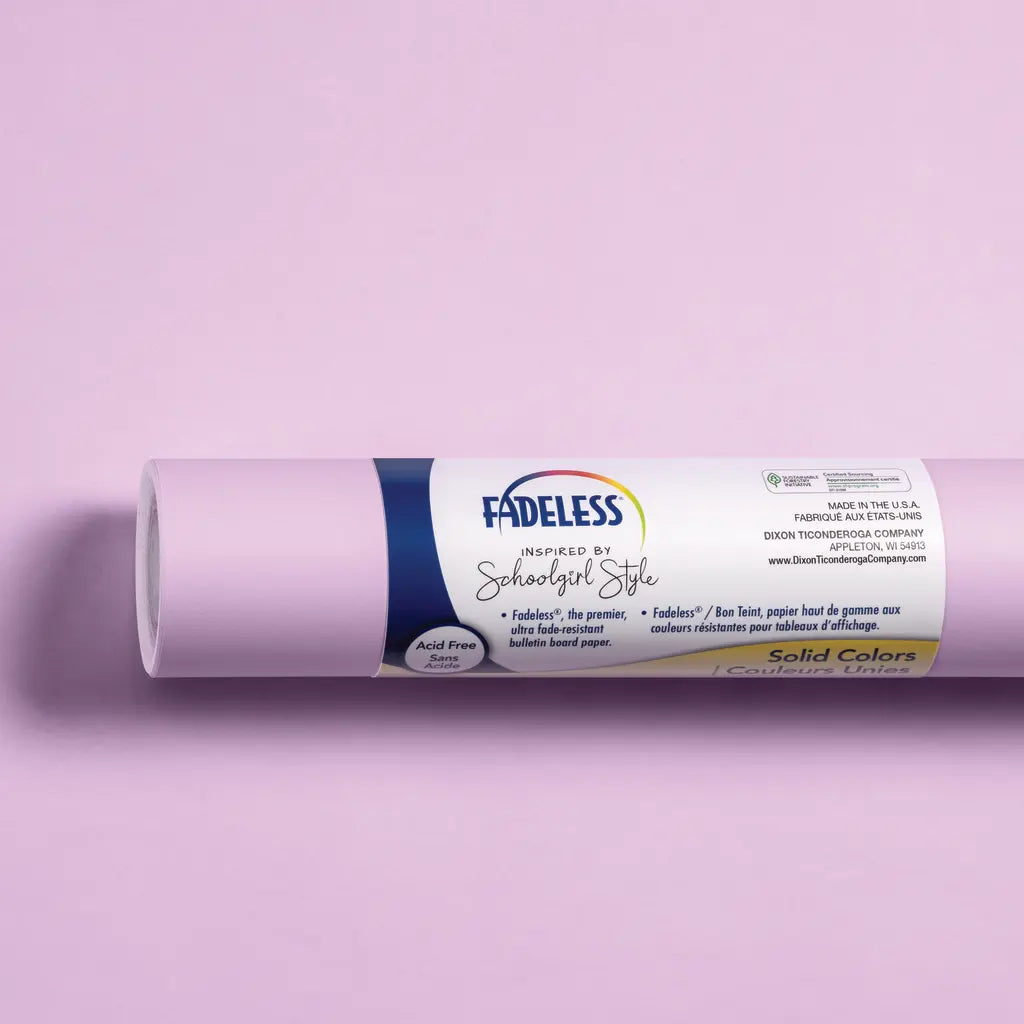 Schoolgirl Style Bulletin Board Paper, Lavender Haze, 47.25" x 50', 1 Roll