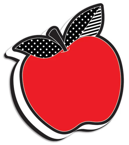 Magnetic Whiteboard Eraser, B&W Dots Red Apple